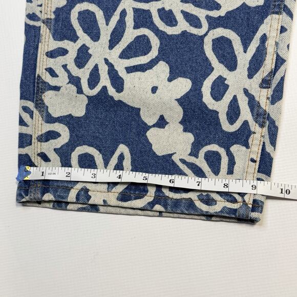 Butter Goods Baggy Jeans Mens 36 Blue White Floral Print Denim Pants Streetwear - Picture 15 of 16